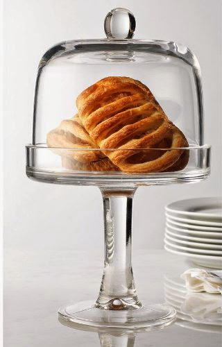 Elegant 12-inch Pastry Stand with Dome, Clear Glass Cupcake Stand