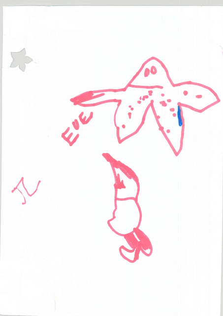 Etoile de mer : dessin de Eve à 5 ans