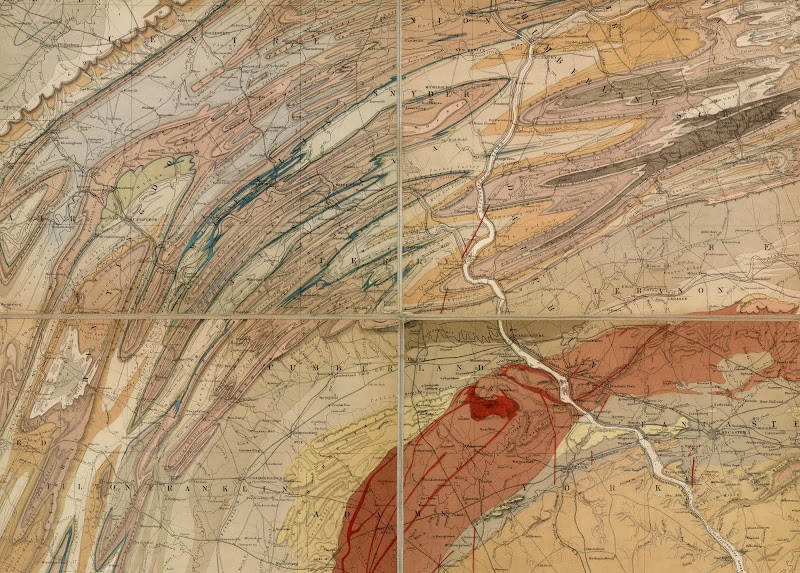 Geological Map of the State of Pennsylvania 1858 (detail)