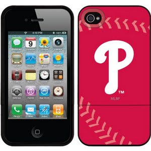Philadelphia Phillies - stitch design on a Black iPhone 4 / 4S Slider Case by Coveroo