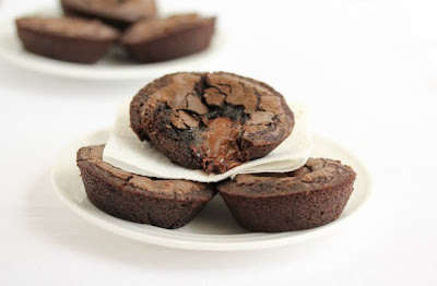 photo of three brownies on a plate
