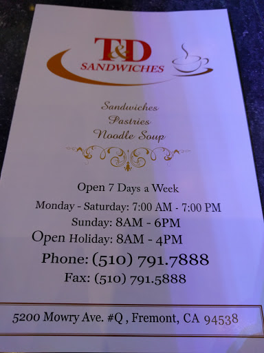 Restaurant «T & D Sandwich», reviews and photos, 5200 Mowry Ave # Q, Fremont, CA 94538, USA
