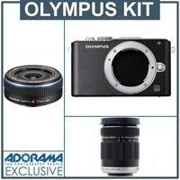 Olympus E-PL3 12.3MP Digital Camera, 3.0 inch Tilt LCD, 17mm Lens, SD Card slot, 1080/60i HD Video Capture, 3D Photo Mode, Black / Black  &  Olympus M. Zuiko Digital ED 40-150mm f4.0-5.6 Zoom Lens