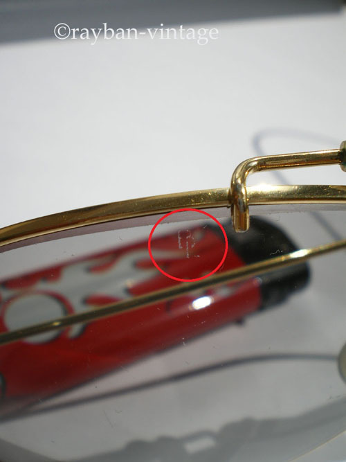 Détail de la gravure BL rayban outdoorsman photochromic 58mm