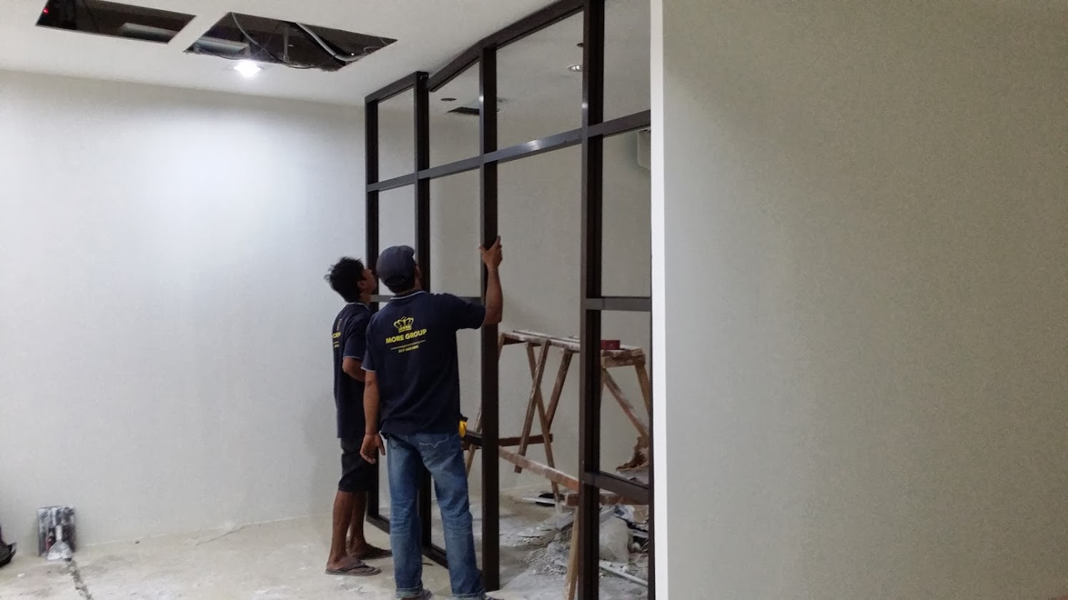 Aluminium glass partitioning