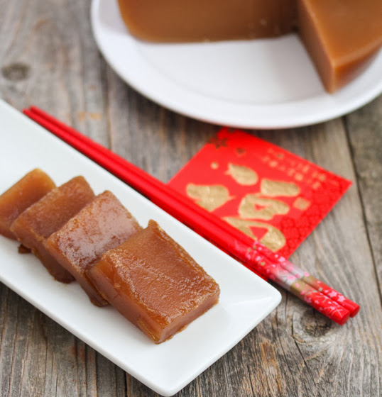 Chinese New Year Cake with red chopsticks