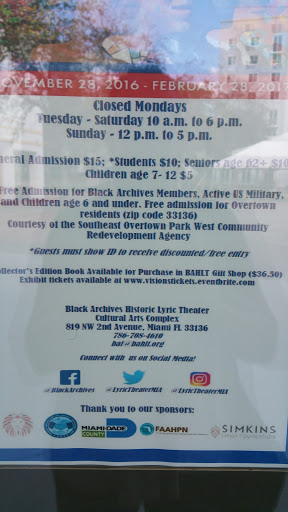 Performing Arts Theater «Black Archives - Historic Lyric Theater», reviews and photos, 819 NW 2nd Ave, Miami, FL 33136, USA