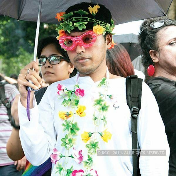 Proshit during the 13th edition of Kolkata Rainbow Pride Walk 2014, held in Kolkata.