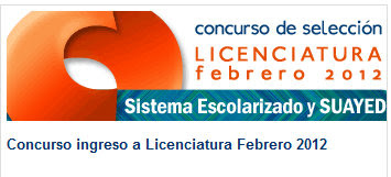 Resultados UNAM 2012 1 Abril Licenciatura febrero