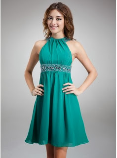 Turquoise Halter-Style Cocktail Dress from DressFirst