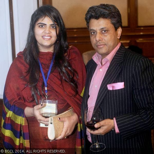 Supriya Suri (Director, DLF) and Ajay Sharma at the Cocktail Dinner of the 2nd Delhi Literature Festival, held at The Claridges, New Delhi, on February 9, 2014.