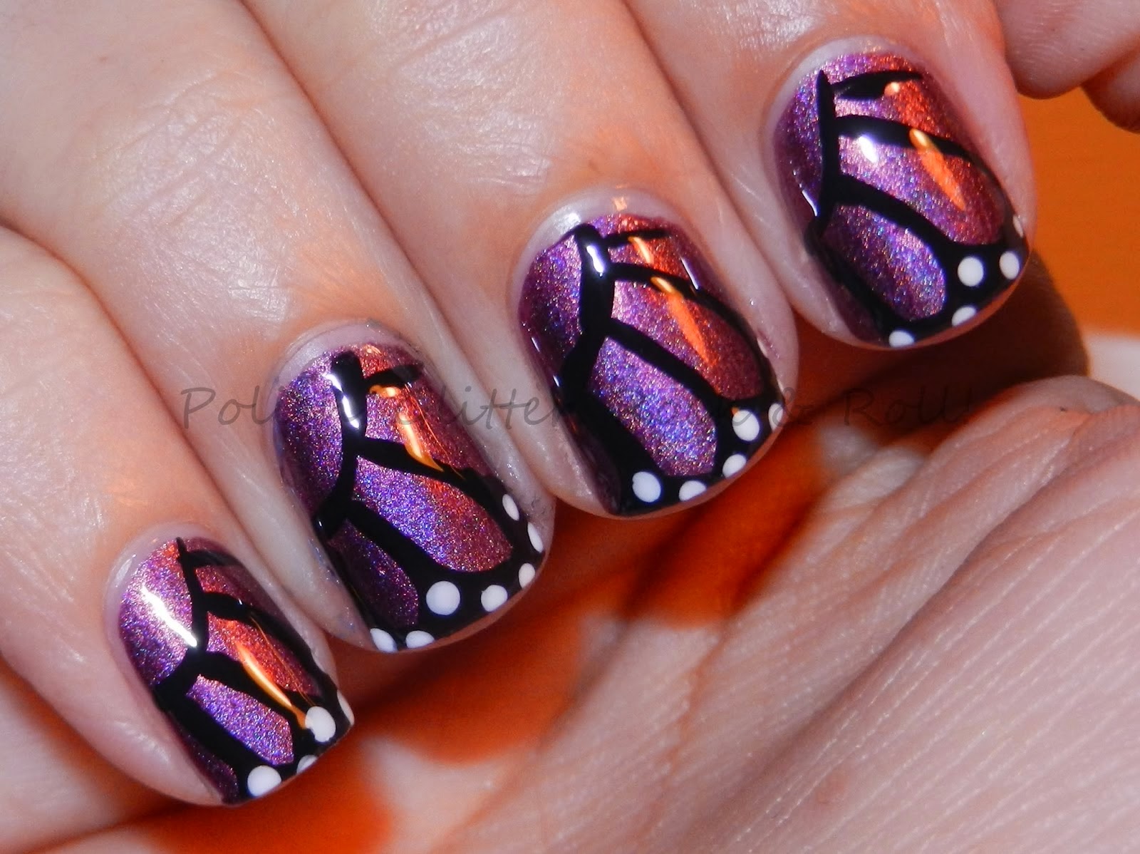 nail art design butterfly step step