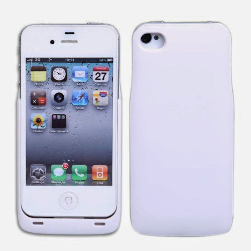  Vktech Wireless Charging Receiver Case Cover for Apple iPhone 4S 4 White