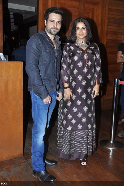 Lead pair of the movie 'Ghanchakkar', Emraan Hashmi and Vidya Balan pose together during the movie's wrap-up bash, held at Escobar in Mumbai on January 21, 2013. (Pic: Viral Bhayani)