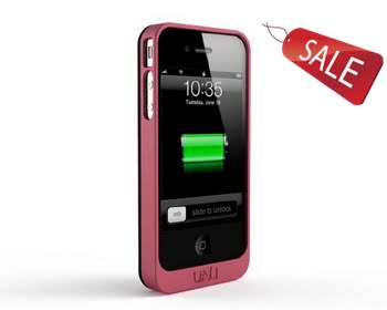 uNu Exera Modular Detachable Battery Case for iPhone 4S 4 - Black/Pink (Fits All Versions of iPhone 4S/4)