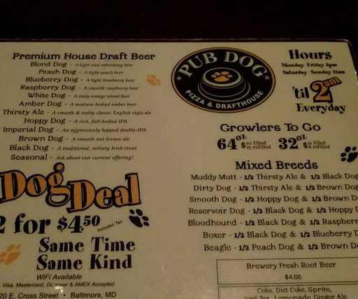 Pizza Restaurant «Pub Dog Pizza & Drafthouse», reviews and photos, 20 E Cross St, Baltimore, MD 21230, USA
