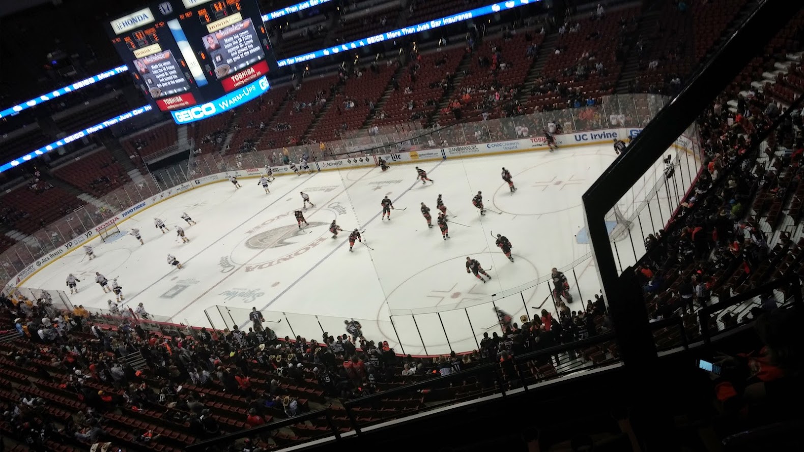 View from the Anaheim Ducks Press Box at Honda Center