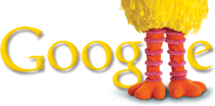 Doodle de Google con "Big Bird" (Paco Pico) para conmemorar el 40 aniversario de Barrio Sésamo (Sesame Street)