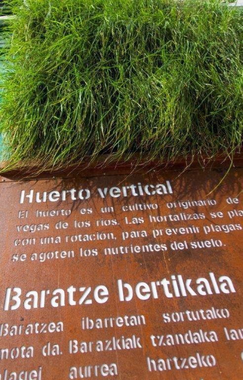 jardín vertical Vitoria-Gasteiz - Detalle del zócalo de acero corten