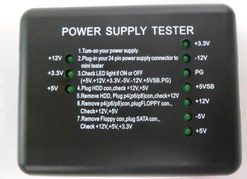 Power Supply Tester 20/24-pin Power Supply Tester for ATX / Sata / Hdd,black