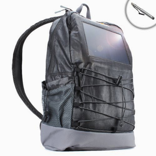  Solar Powered School Backpack w/ Built In Solar Panel for Charging Mobile Devices  &  Spacious Storage for Books , Laptop , Tablets , Water Bottle  &  More - Works with Samsung Galaxy S4  &  More