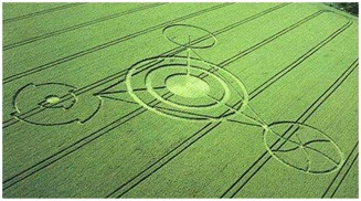 Barbury Castle crop circle of 1991 is a two-dimensional representation of the four attributes of Vishnu - lotus, conch, discus and mace