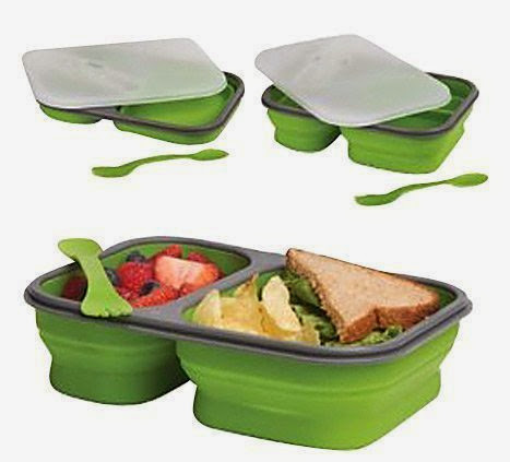 DCI Large Collapsible Lunch Box, Assorted Green and Orange Colors