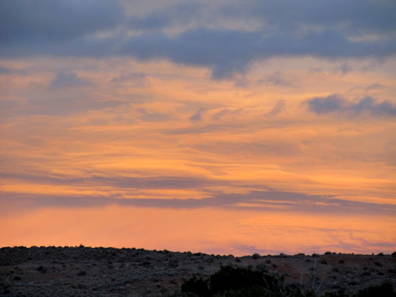 Laminar clouds at sunset