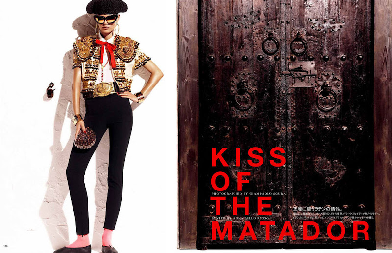 "Kiss of the Matador" - Bianca Balti - Vogue Nippon March 2012