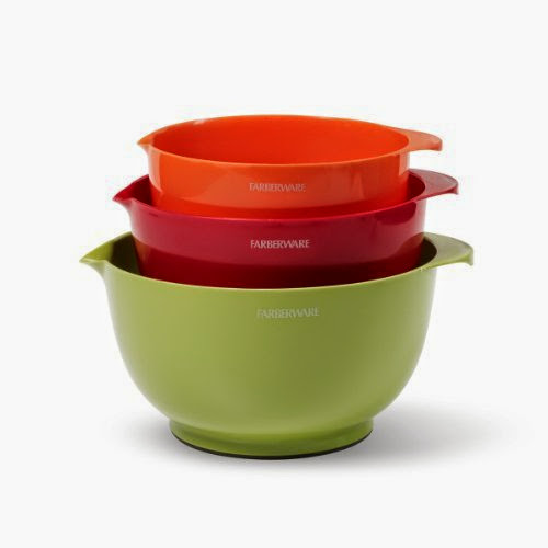  Farberware Color Mixing Bowls, Red, Green and Orange, Set of 3