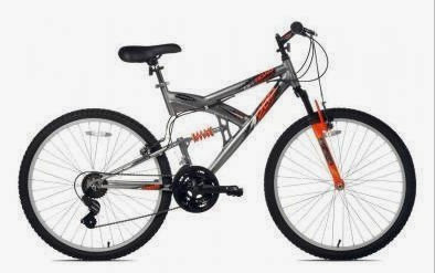  Northwoods Aluminum Full Suspension Mountain Bike (Grey/Orange, 26-Inch)