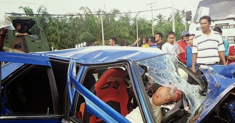 Ngeri! Gambar Kemalangan Maut Di Jalan Tungku Lahad Datu 