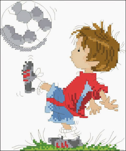 Football player cross stitch pattern