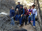 John, Lisa, and Matthew Anderson visit in January 2013. Pictured here on a hike with Randal, Julie, Levi and Laney Gates.