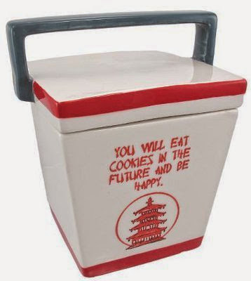  Chinese Take-Out Box Ceramic Cookie Jar Fortune