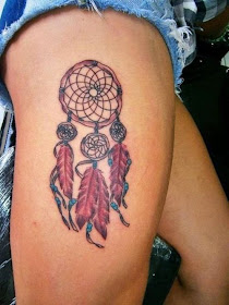 thigh Dreamcatcher Tattoos