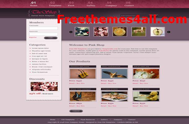 Free CSS Purple Black Shop Website Template