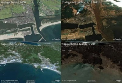 صور من جوجل لليابان قبل و بعد زلزال و تسونامي اليابان-غرائب و عجائب-منتهى