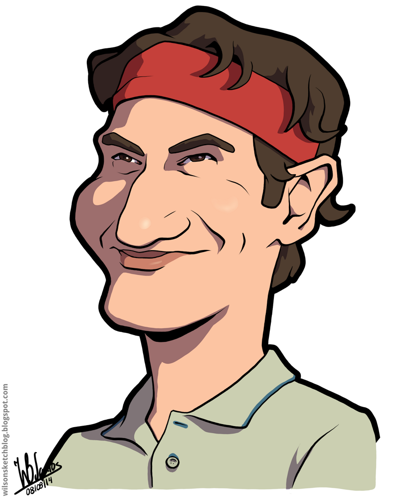 Roger Federer (Cartoon Caricature)