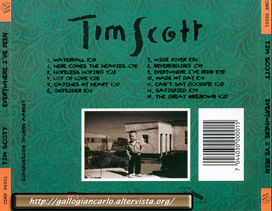 Tim Scott "Everywhere I've Been" Cd Rock - Gothic Blues - Pop - Country -