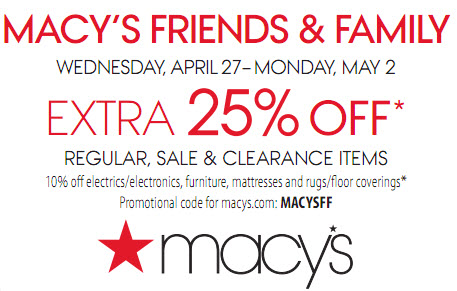 Macy&#39;s Friend and Family Coupon Code April May 2011, 25% Off - Daissi