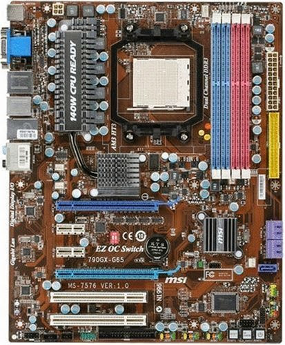  MSI 790GX-G65 SocketAM3/140W CPU/AMD 790GX CrossFire/4DDR3-1600(OC)/ATI CrossFireX/Radeon HD 3300/GbE/HDMI/DVI/VGA/R/A/1394/ATX Motherboard
