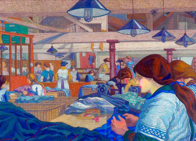 Charles Ginner - Women in a Clothing Factory