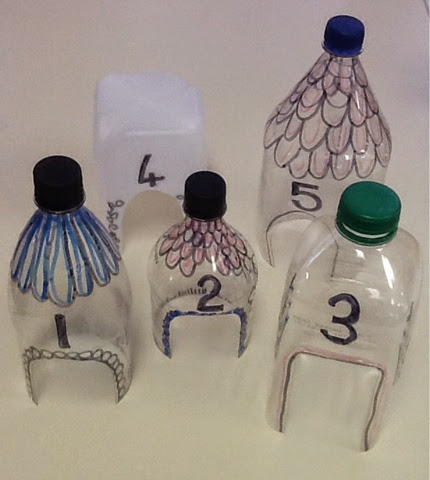 plastic bottle craft houses with numbers
