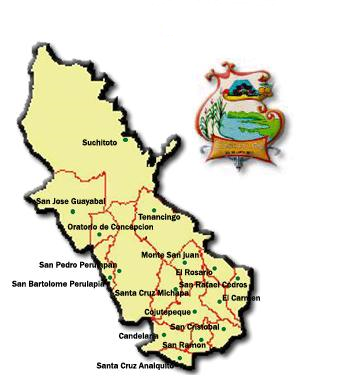 Mapa del departamento de Cuscatlán