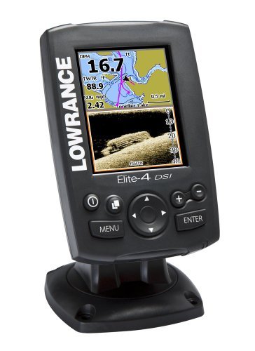Lowrance 000-10494-001 Elite-4 DSI 3.5-Inch Color Down Scan Imaging Combo Plotter/Sounder with 455/800kHz Transom Mount Transducer