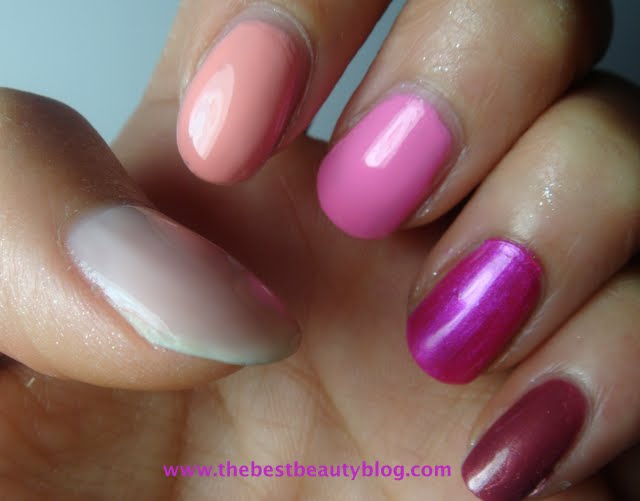 Ombre pink nails