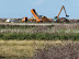 Defence works in progress on the northern side of Blakeney Freshes