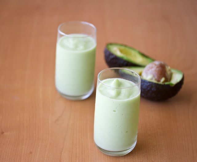 two glasses of avocado smoothie