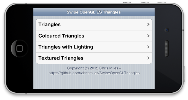 SwipeOpenGLTriangles Menu SwipeOpenGLTriangles Menu